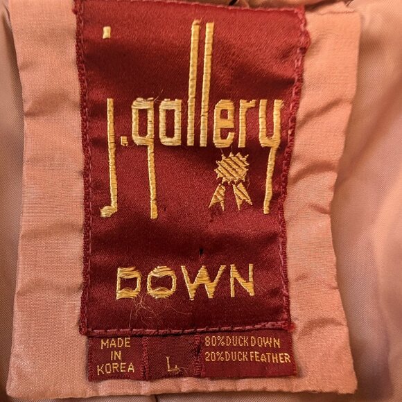 Vintage J.Gallery Duck Down 1980s Dusty Rose Long Puffer Winter Coat - Women's M - Picture 8 of 16